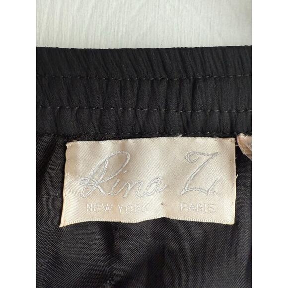 Vintage Rina Z Black Sequin Maxi Skirt Silk Shell Elastic Waist size XL - Picture 5 of 9